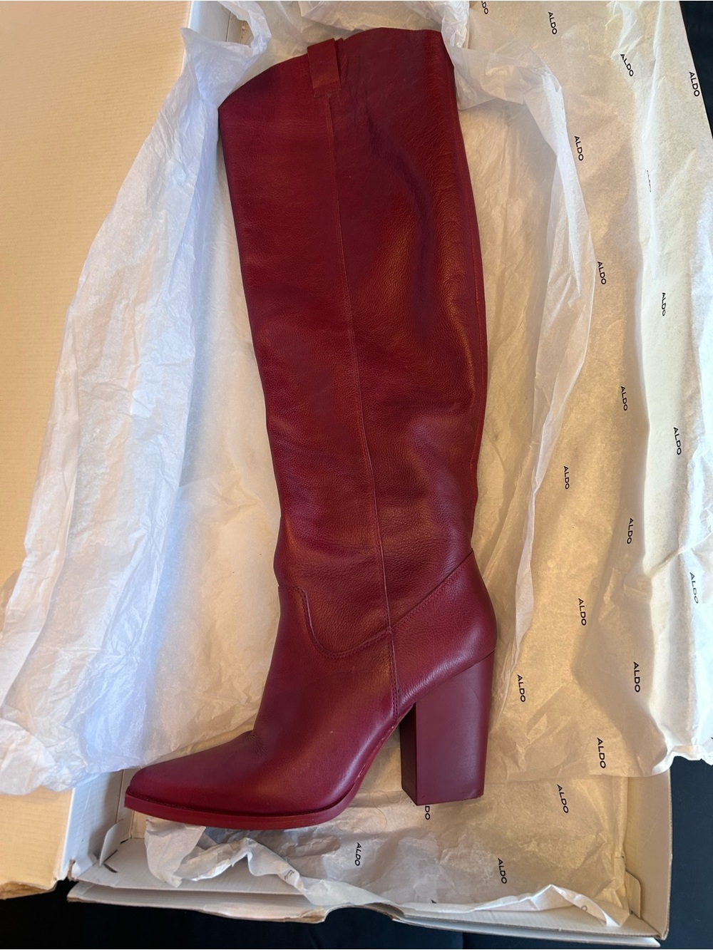 Aldo Over-the-Knee Boots in Deep Red - Picture 2 of 3